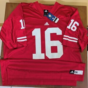 University of Wisconsin Badgers Football Jersey by Adidas #16 NCAA Size 2XL NWT